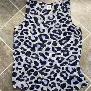 Cabi Blue Leopard Tunic (Size Small)